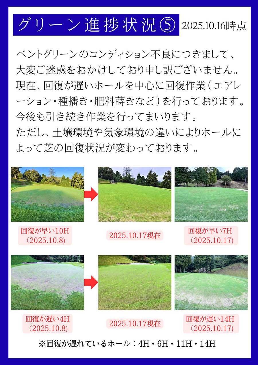 グリーン進捗状況（10/16時点）